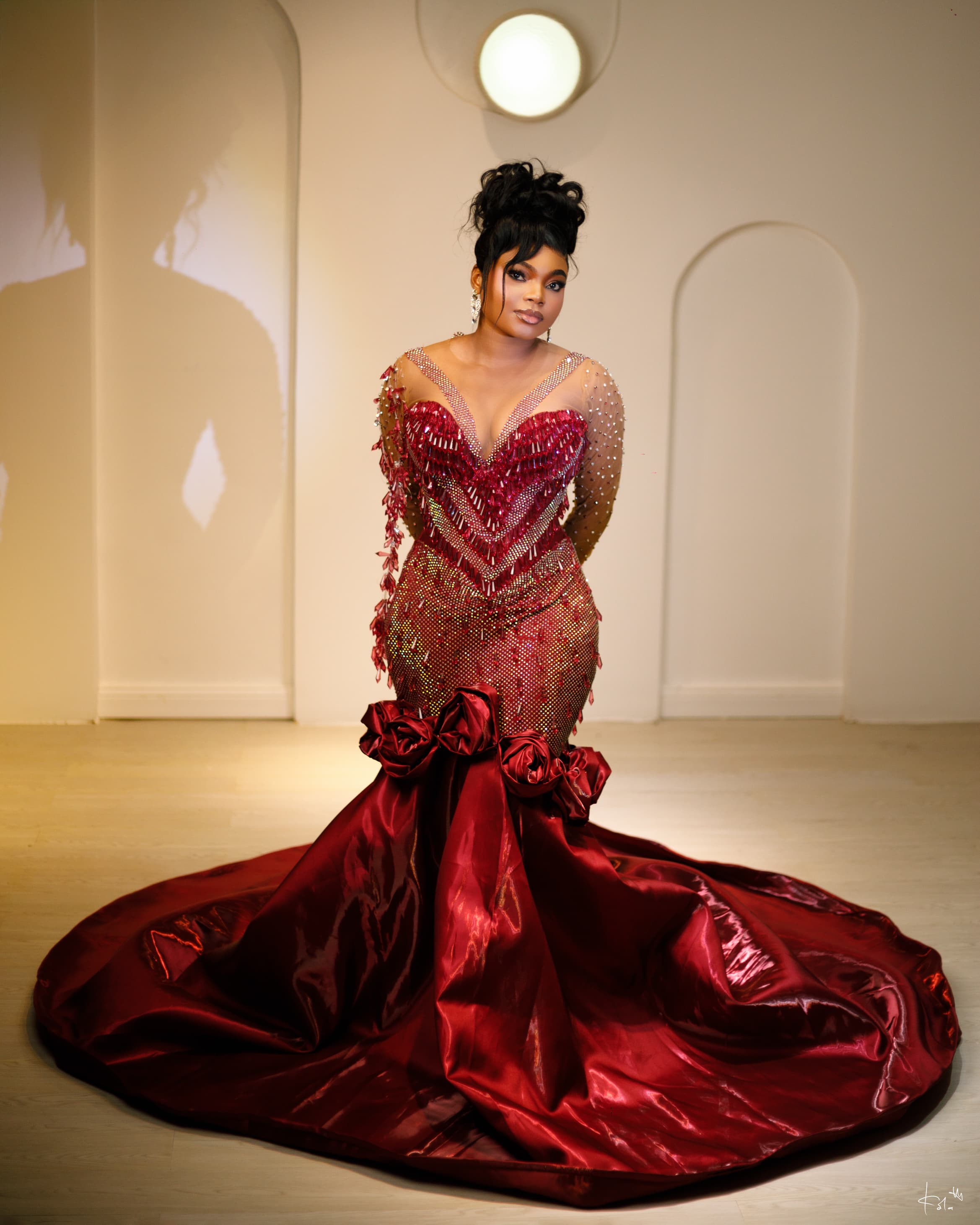 Wedding photography with elegant studio backdrop at Open Shore Studios, Airport Road, Benin City